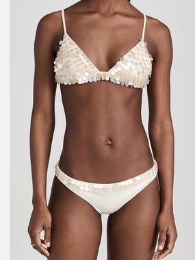 Agua Bendita Cream Sequin Bikini